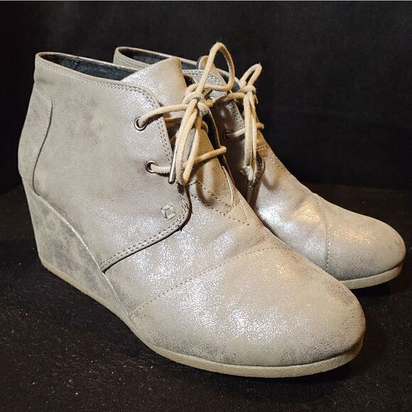 Tom's metallic booties women's 10 - Picture 7 of 9
